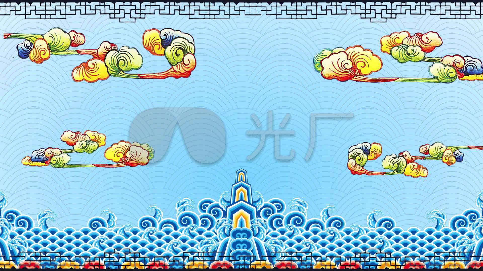 视频素材 舞台背景 中国风背景 中国风花纹戏曲京剧相声小品传统文化