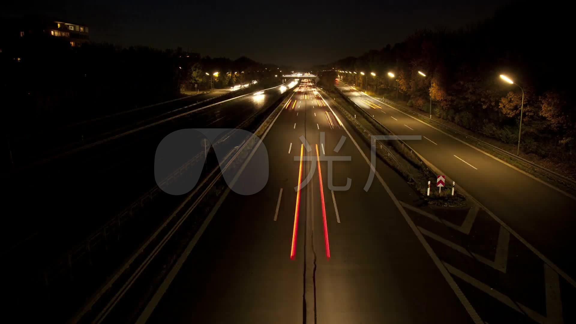 高速公路车流交通夜景延时