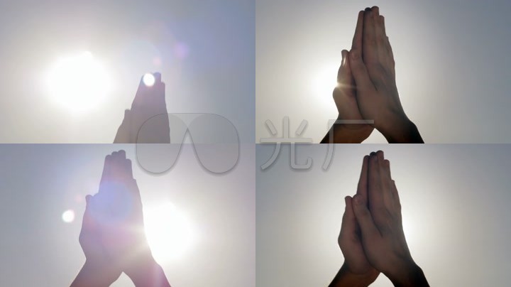 祈祷双手合十阳光祝福祈福