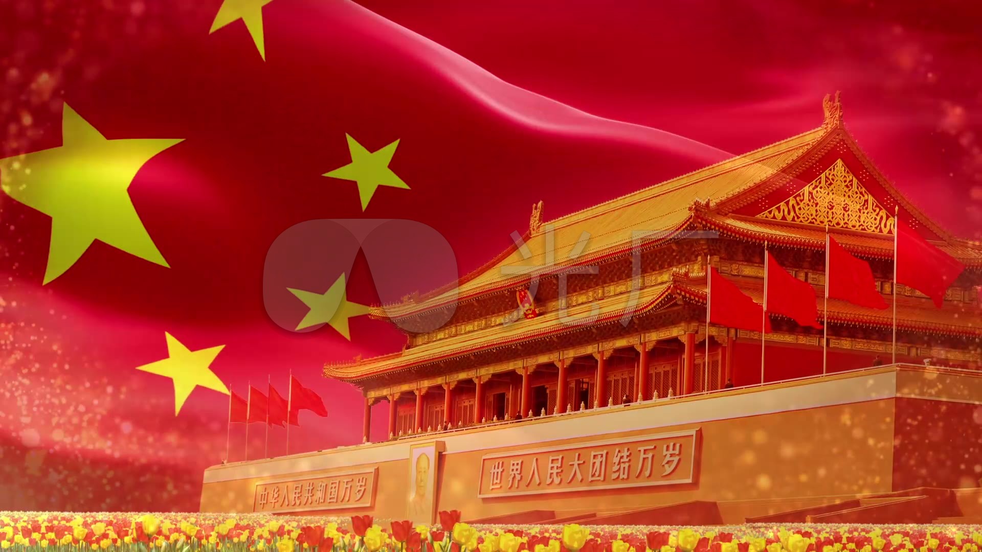 歌唱祖国配乐_1920x1080_高清视频素材下载(编号:)
