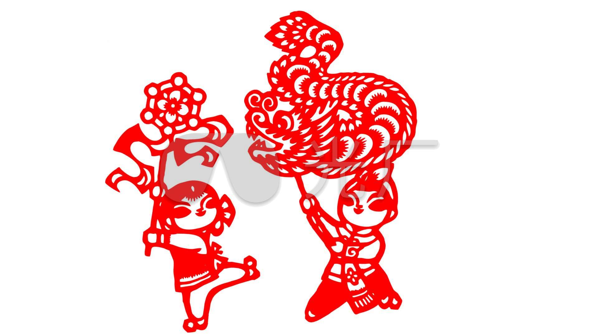 2019年猪年舞龙剪纸(10)-alph