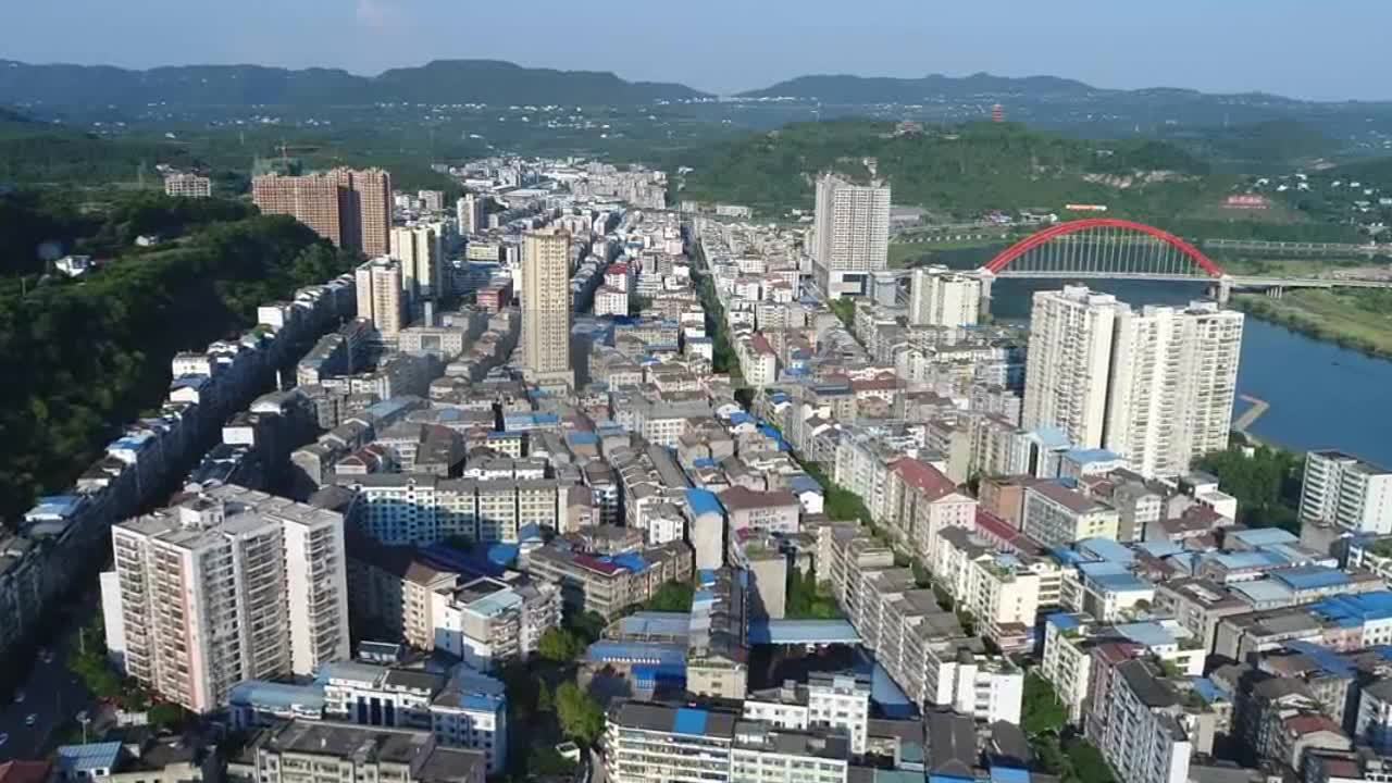 航拍广元市苍溪县_1280x720_高清视频素材下载(编号:)