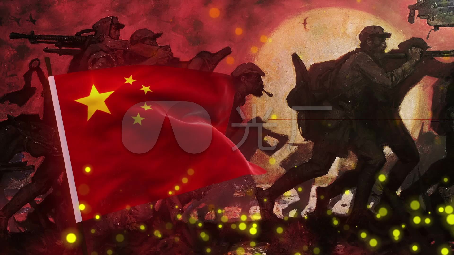 国旗纪念英雄革命红旗_1920x1080_高清视频素材下载