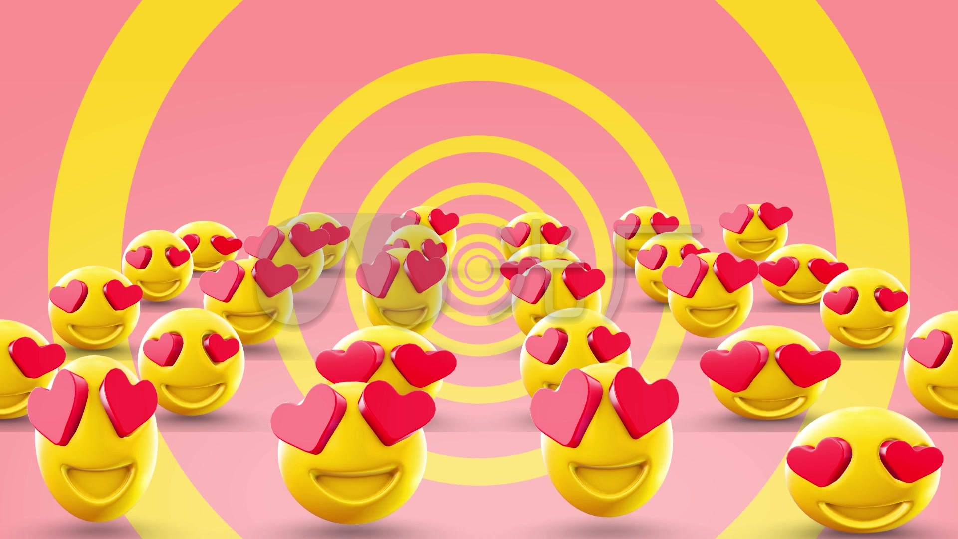 可爱浪漫emoji表情爱心_1920x1080_高清视频素材下载
