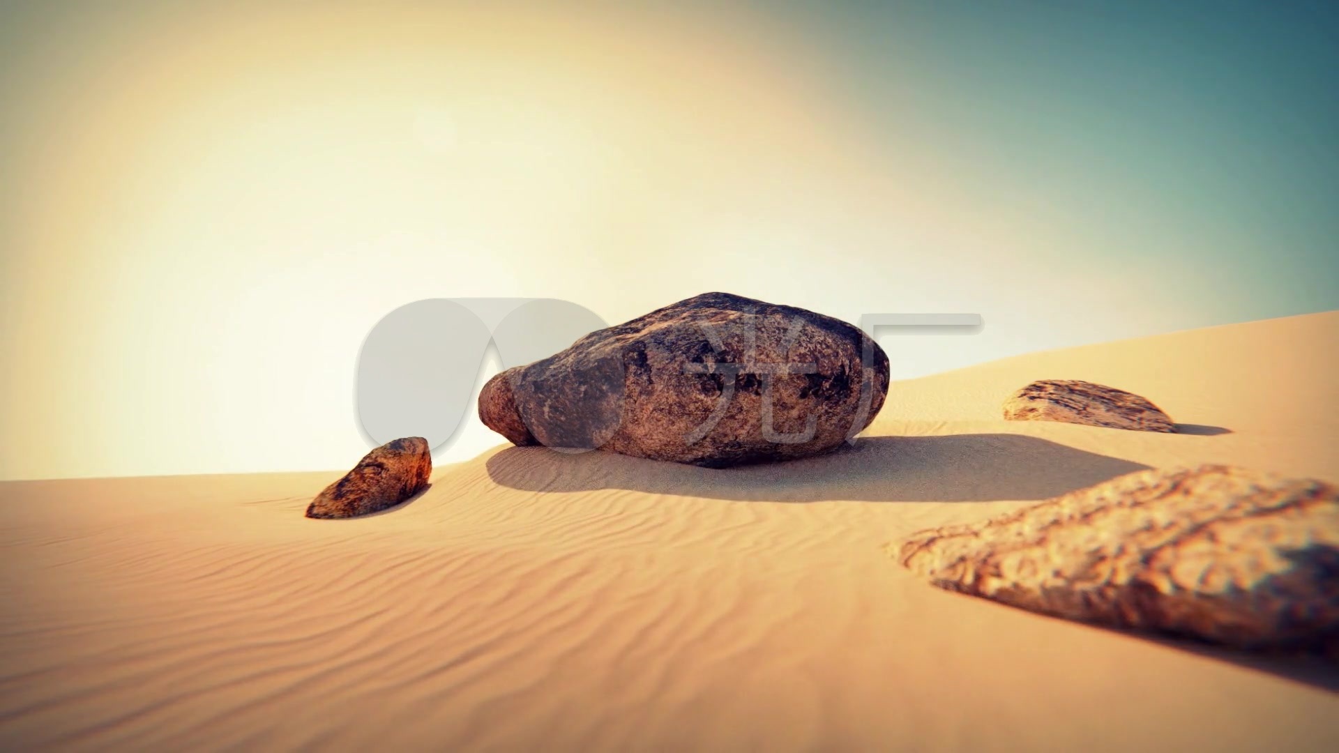 沙漠中的石头_1920x1080_高清视频素材下载(编号:)