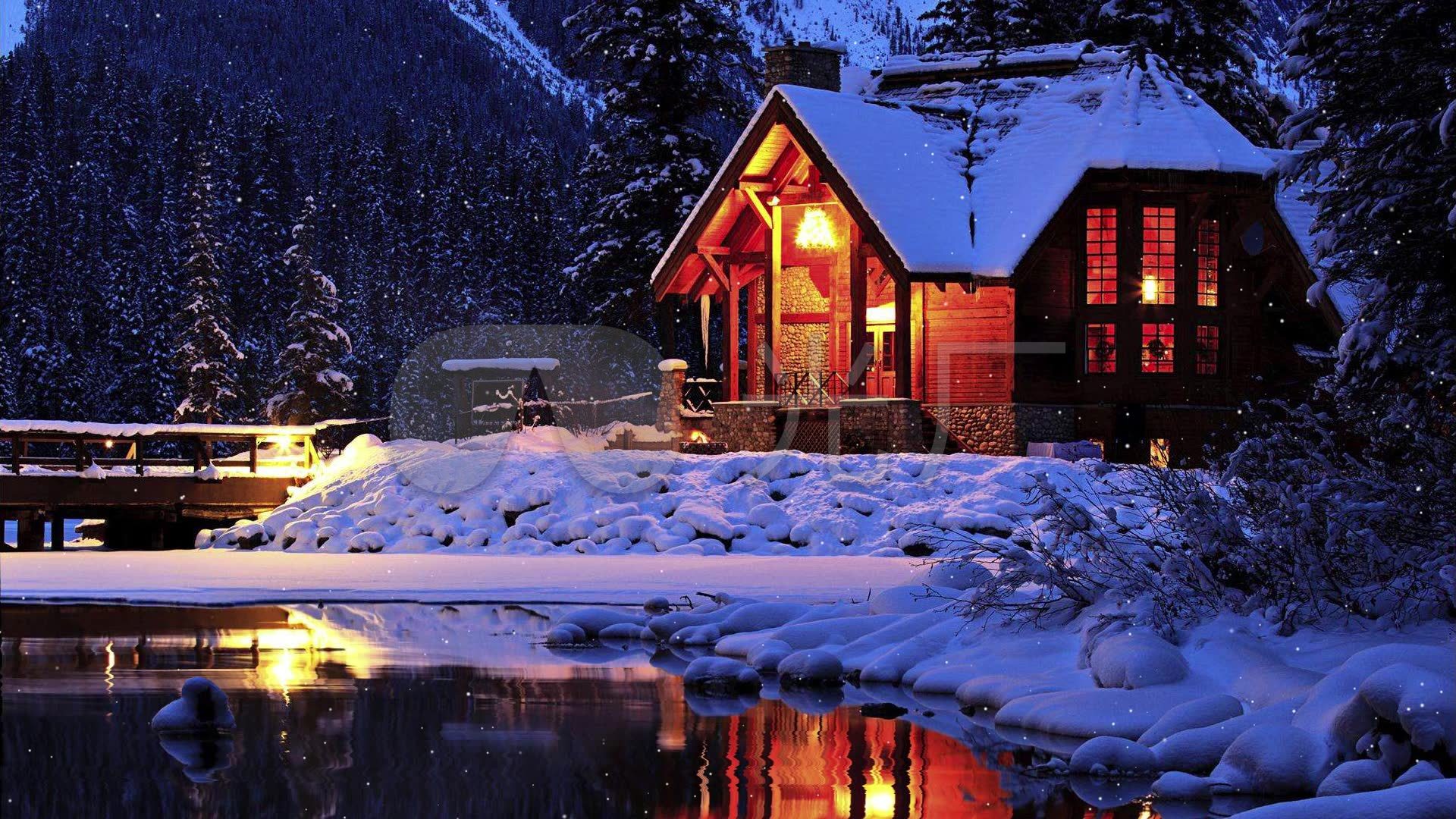 雪夜唯美背景2