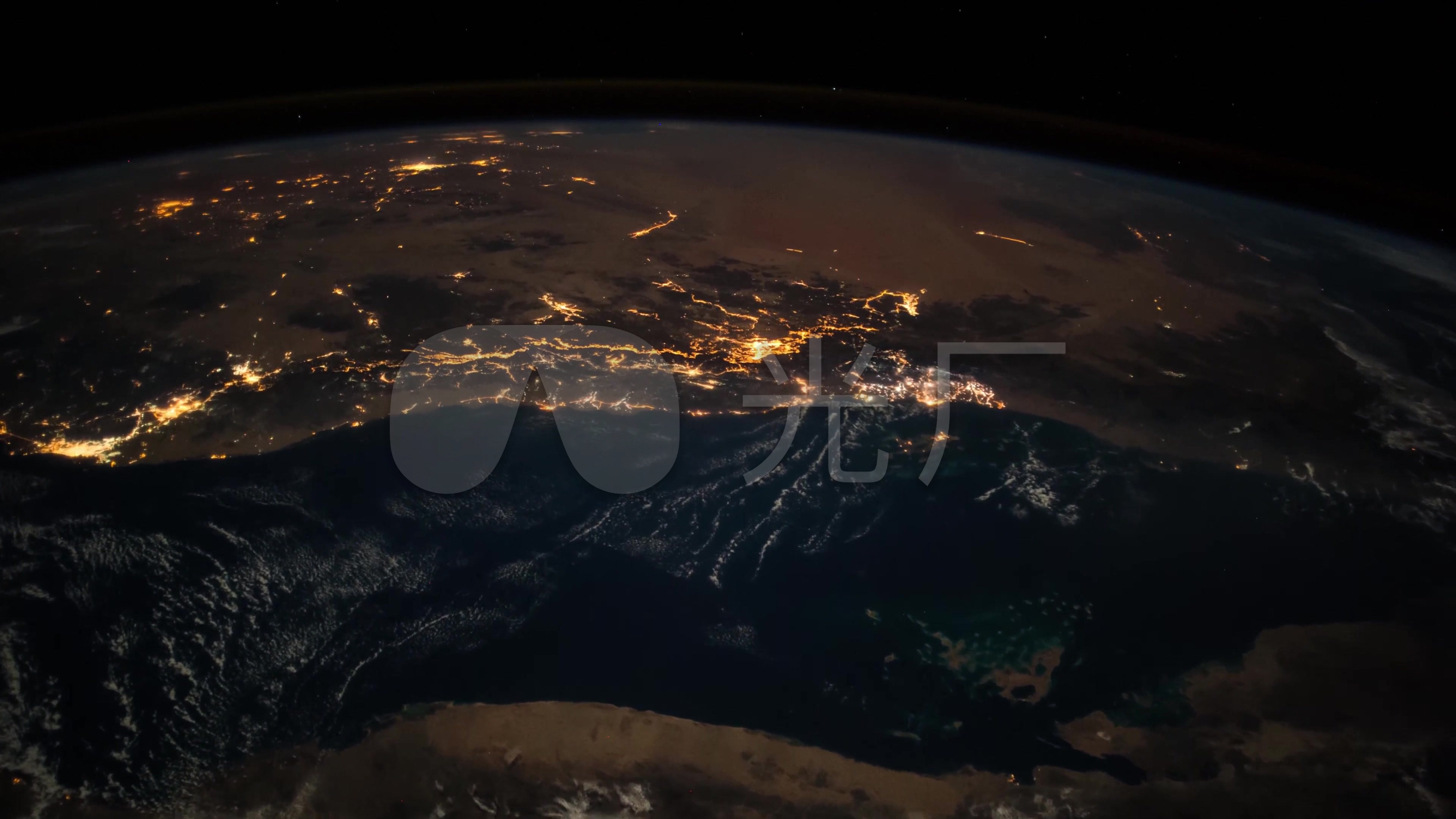 【4k】太空地球夜景_3840x2160_高清视频素材下载(:)