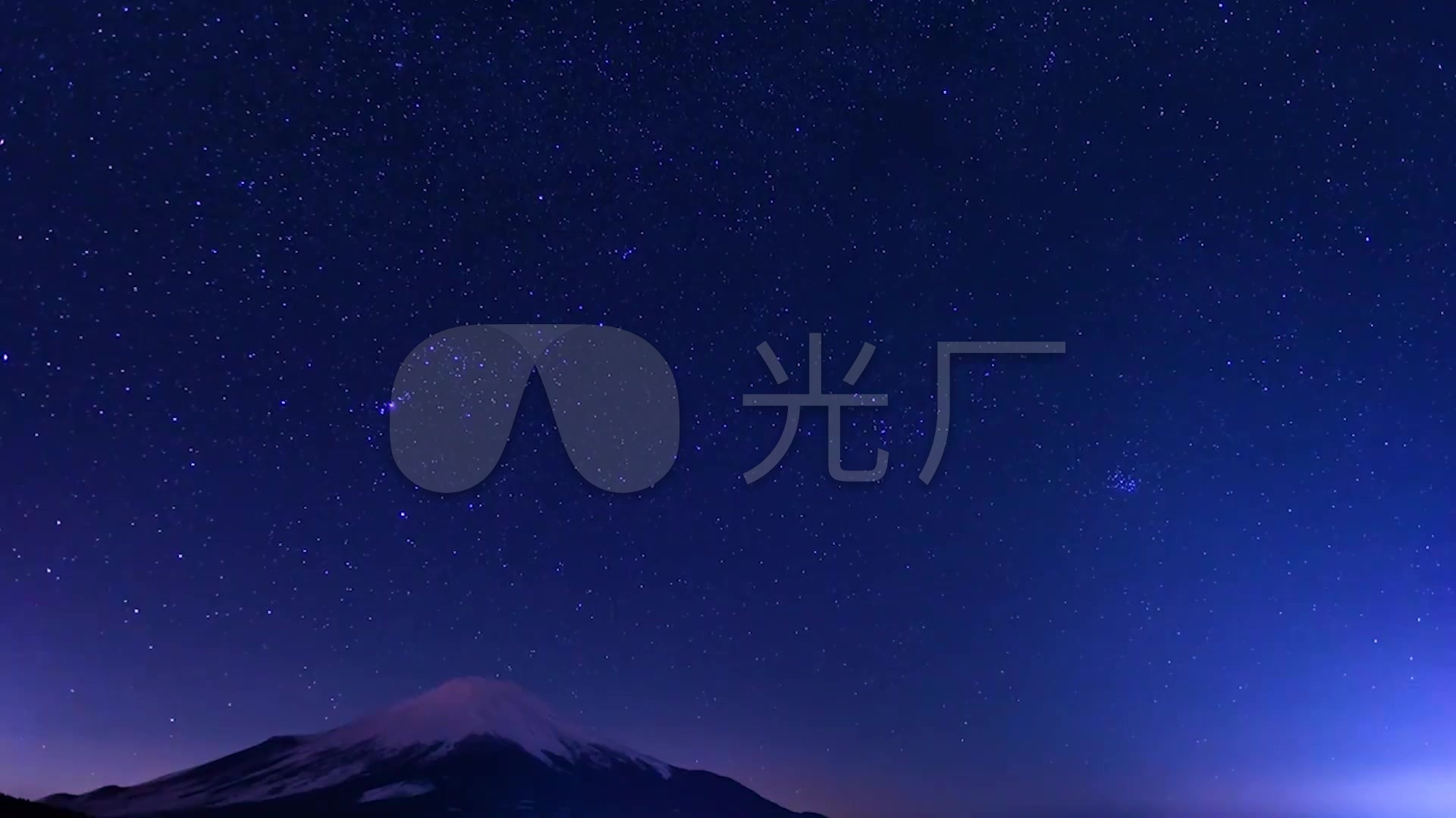 日本富士山黄昏夜空繁星延时美景