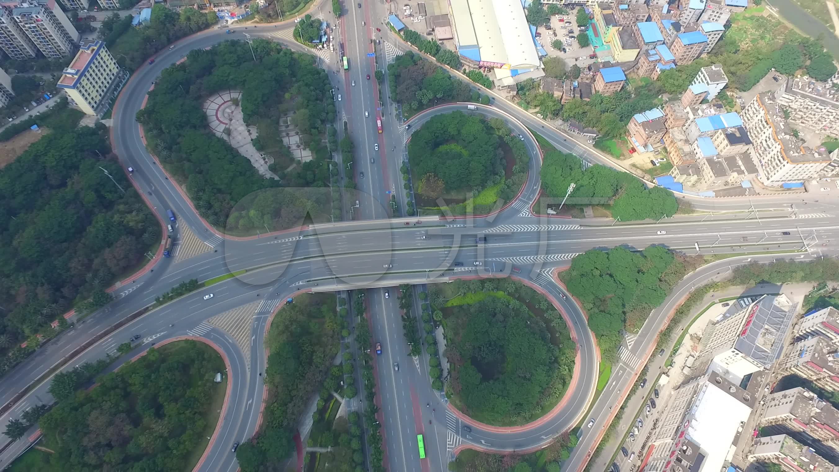 公路立交航拍城市立交俯拍南宁五一立交