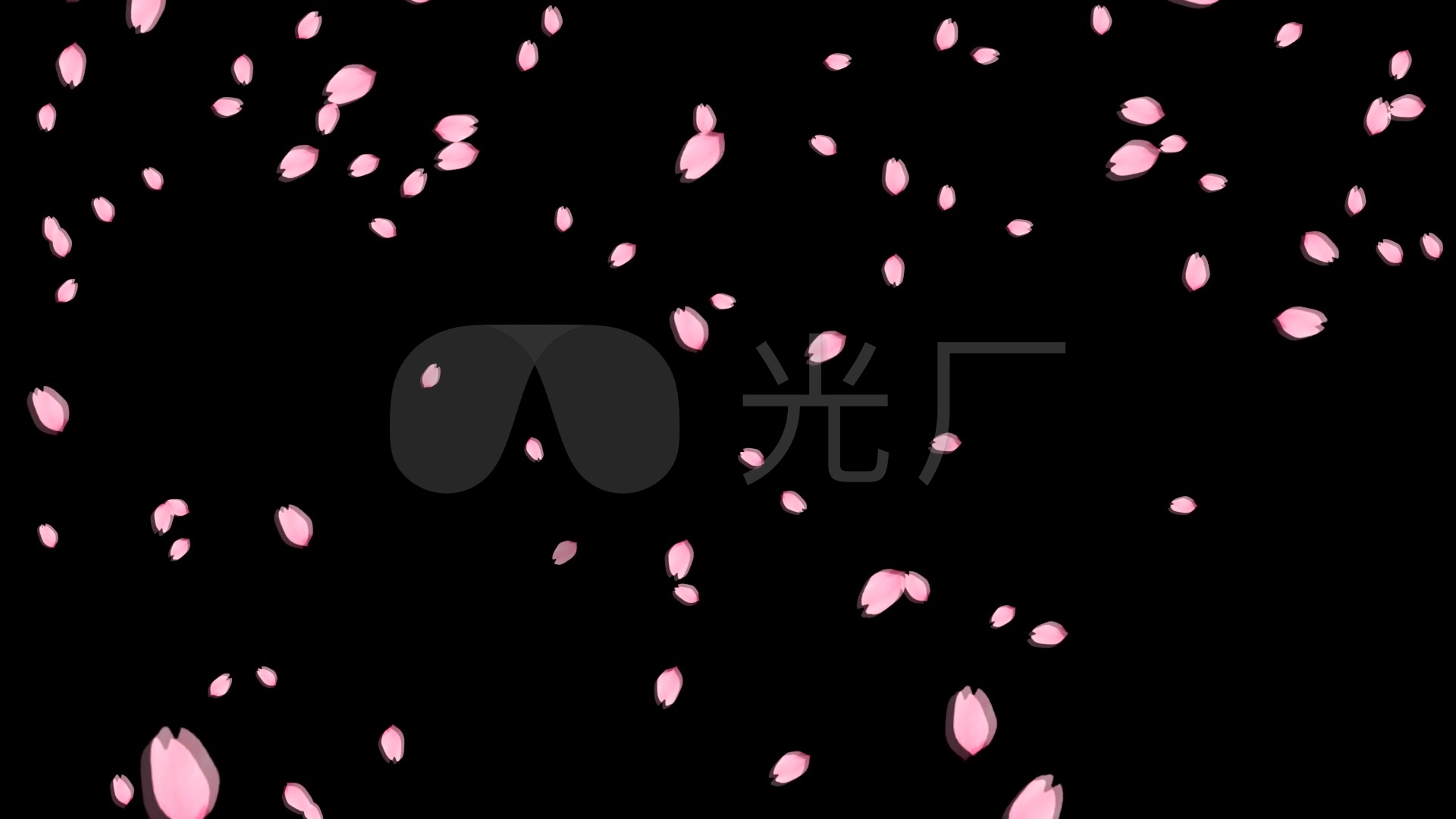 带通道花瓣樱花桃花纷飞飞舞_1920x1080_高清视频素材
