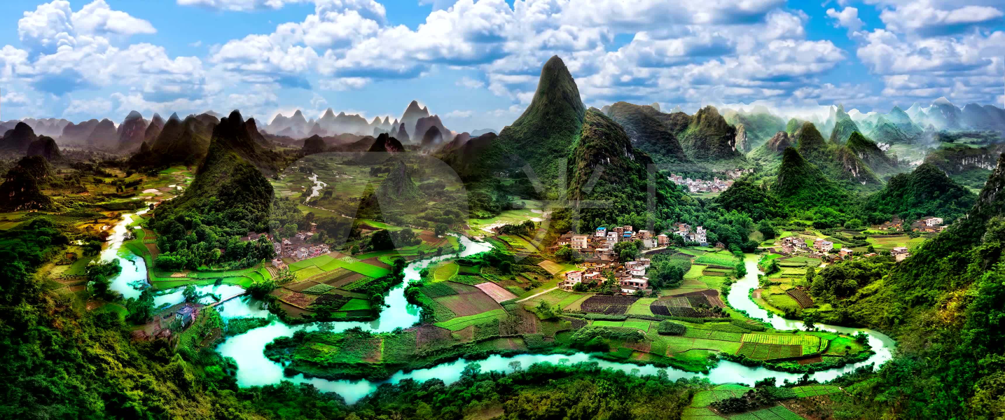 3440*1440风景,1440*900风景 广西桂林山水_3440x1440_高清视频素材下载(编号:2171449)_舞台背景