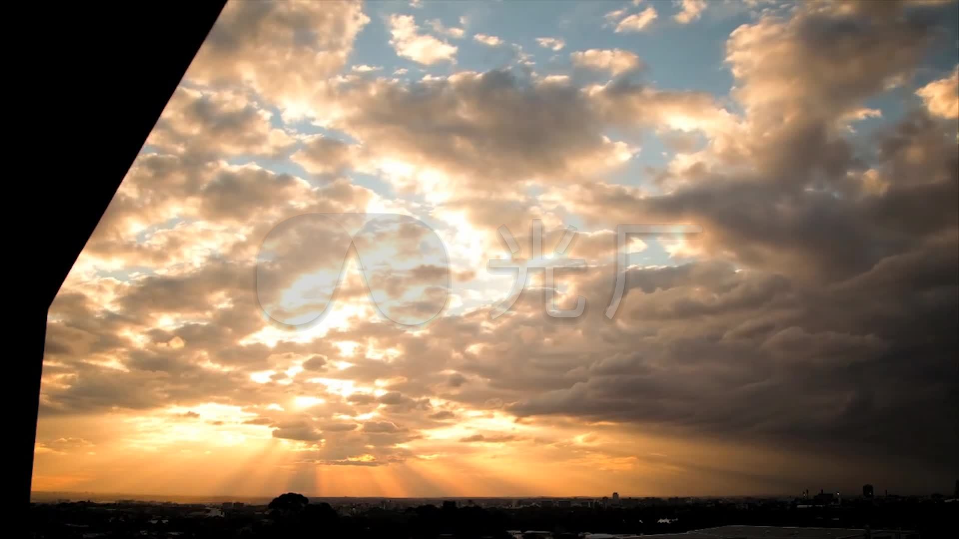 云层天空落日夕阳天黑白天变黑