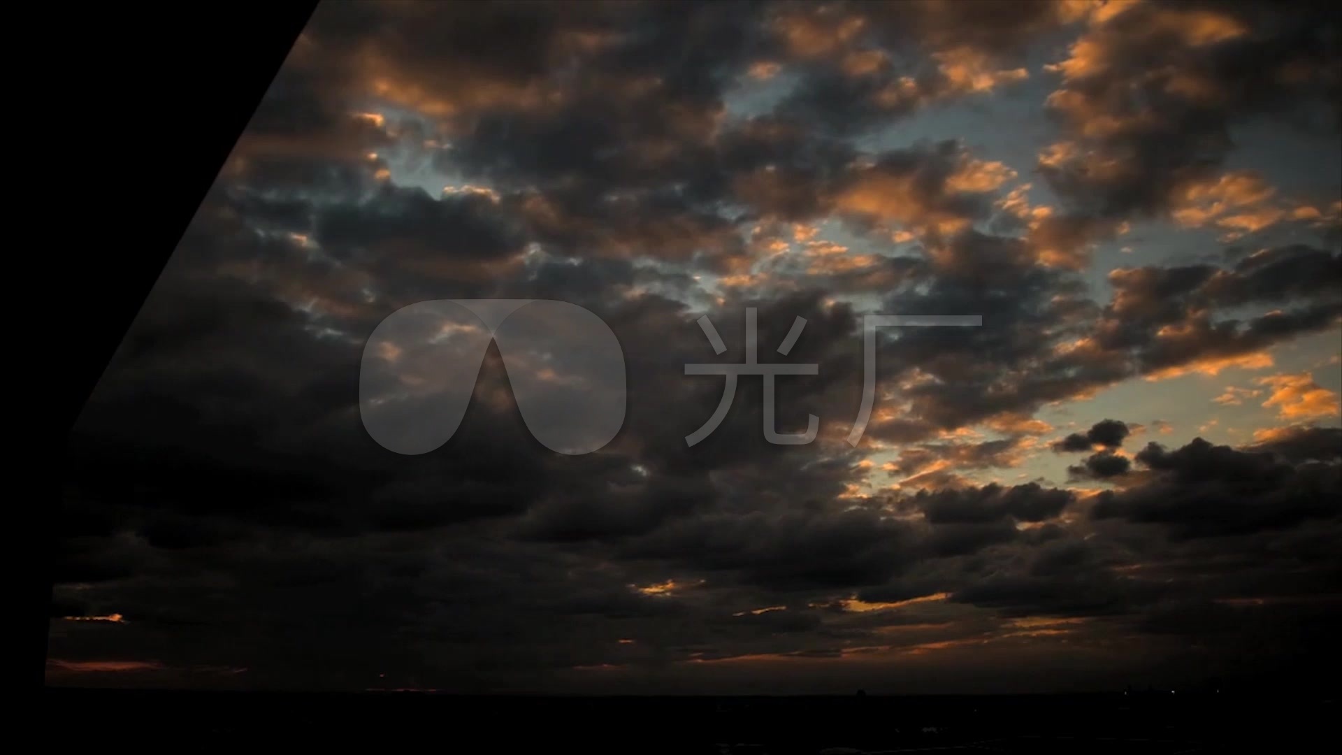 云层天空落日夕阳天黑白天变黑