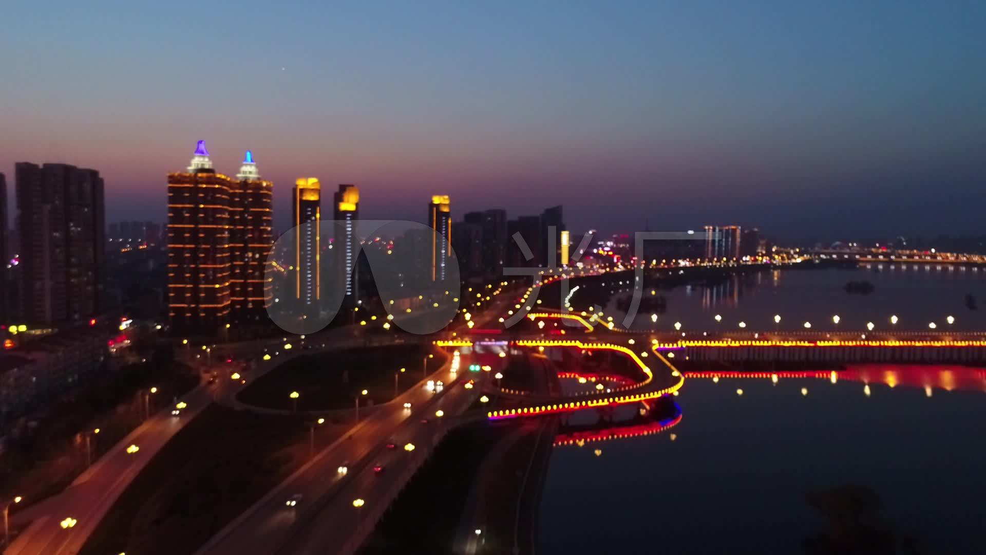 航拍临沂夜色_1920x1080_高清视频素材下载(编号:)