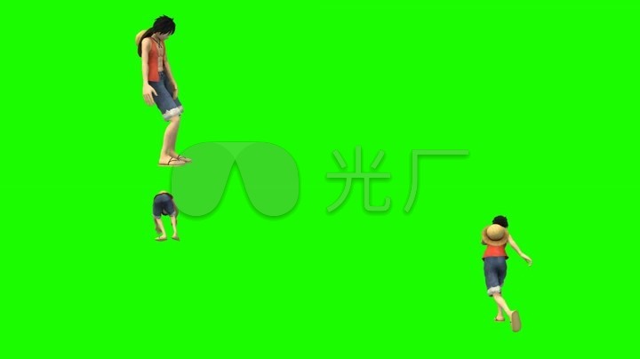 绿幕抠像草帽海贼团船长动画视频2