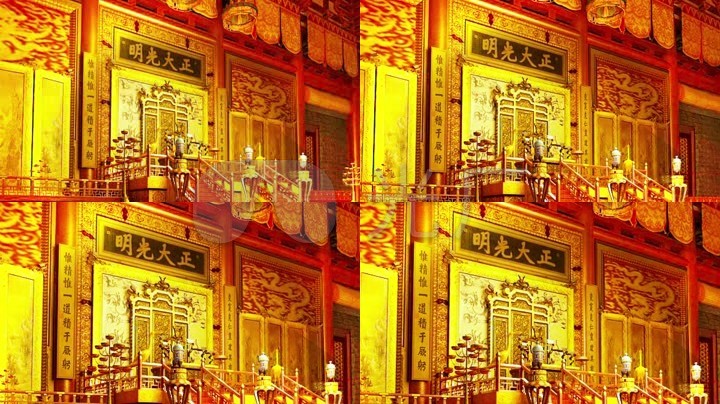 皇宫金銮殿龙椅正大光明大殿金殿朝堂龙庭宫廷戏曲演出背景中国风古代