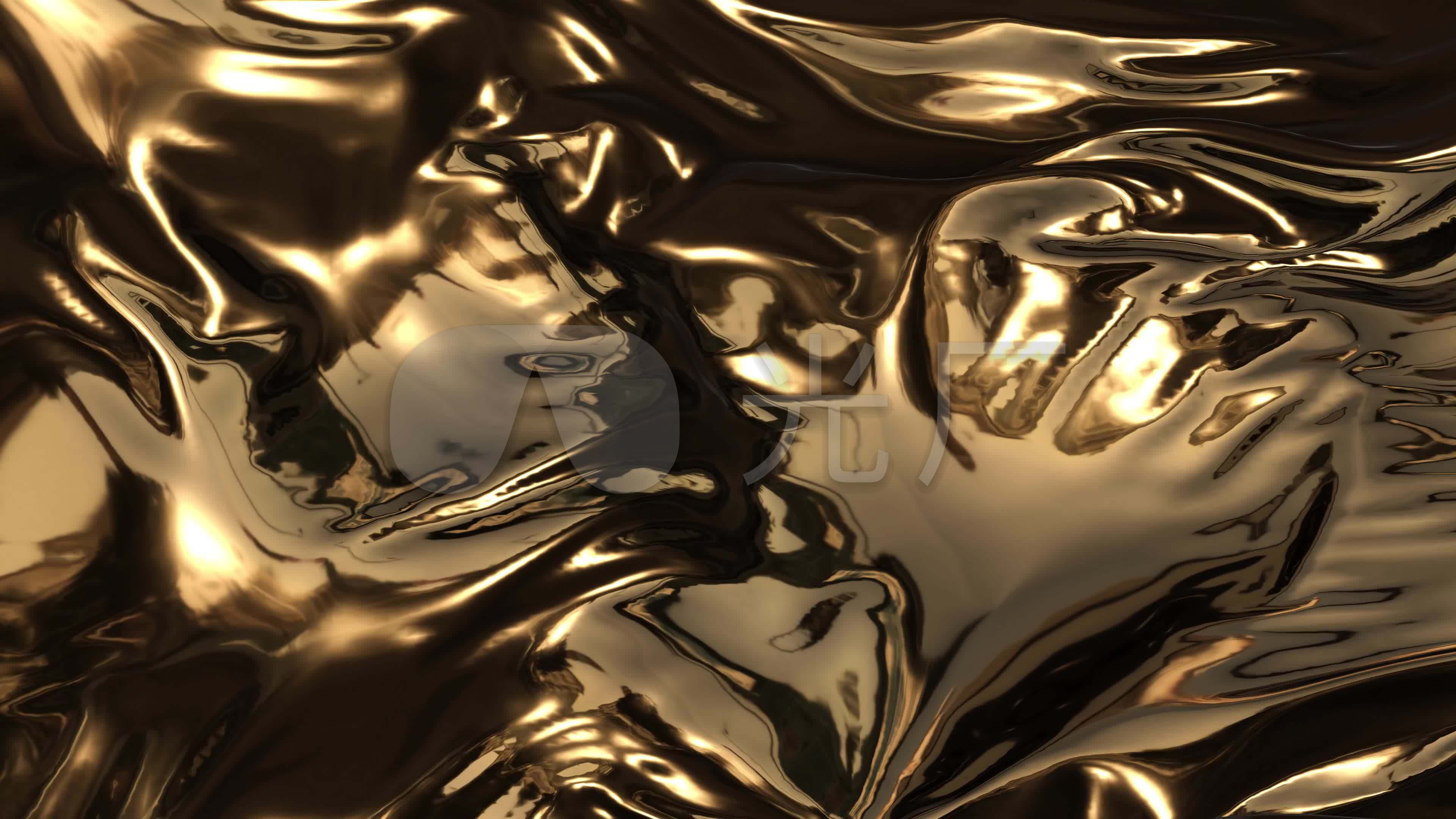 4k流动的金色金属液体_3840x2160_高清视频素材下载
