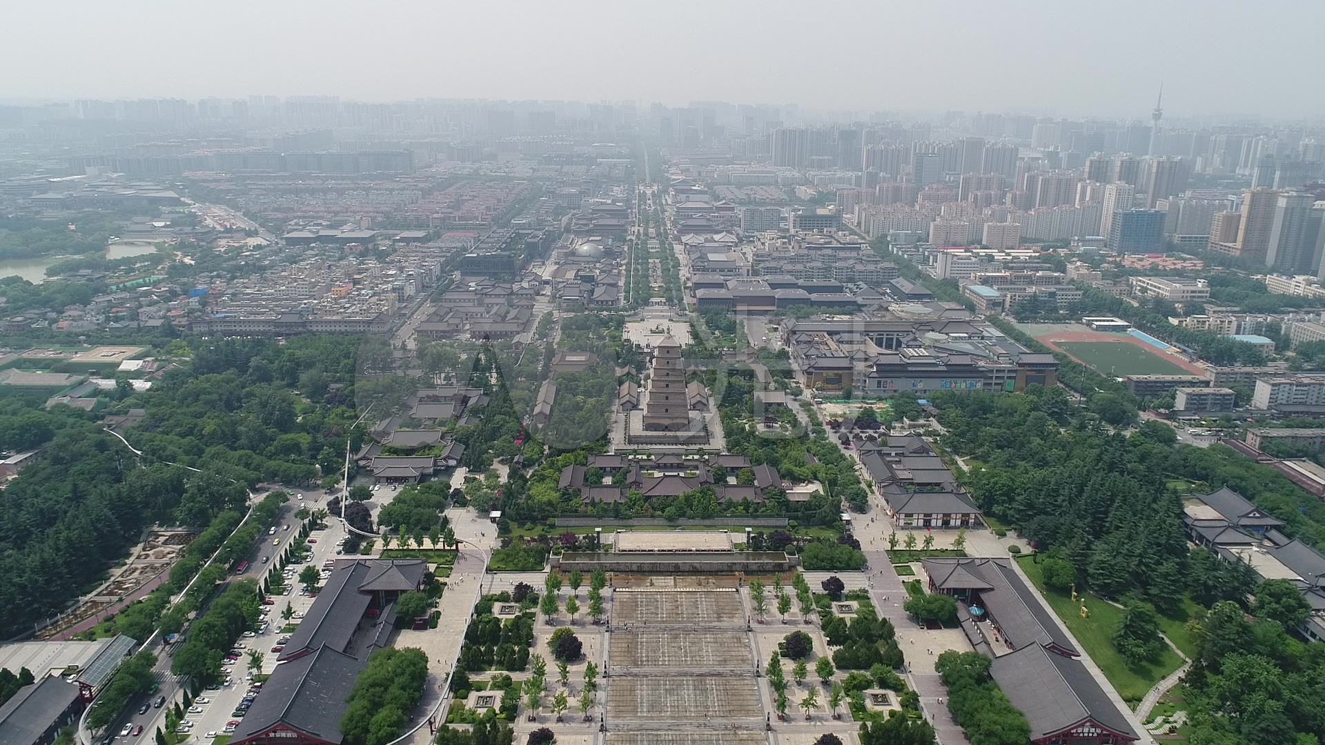 航拍大雁塔城市航拍航拍素材航拍建筑航拍_1920x1080