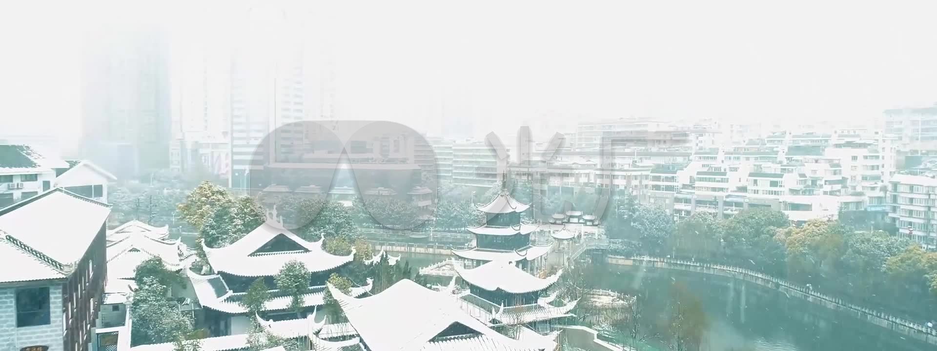 2018贵阳雪景航拍视频素材_1920X720_高清视