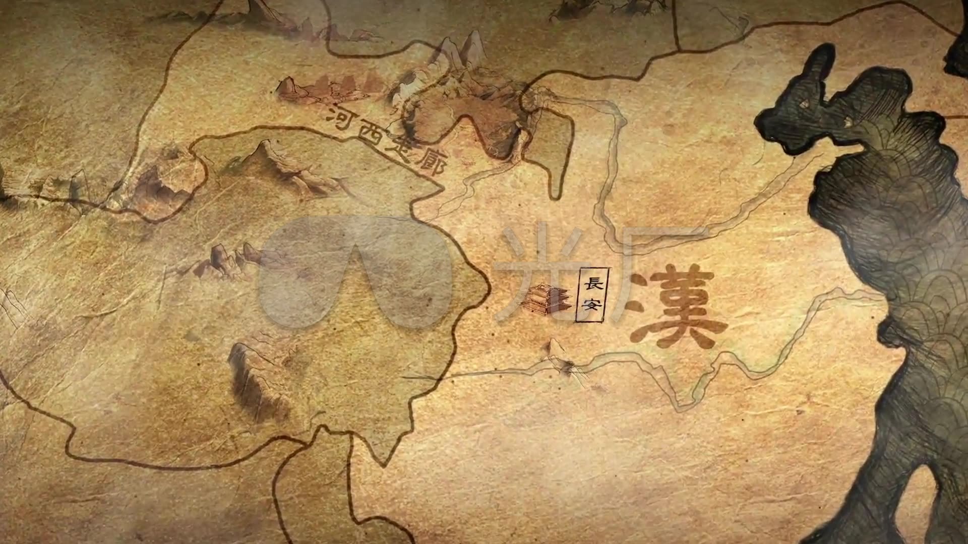西汉时期疆域故土分布古代地图_1920X1080_