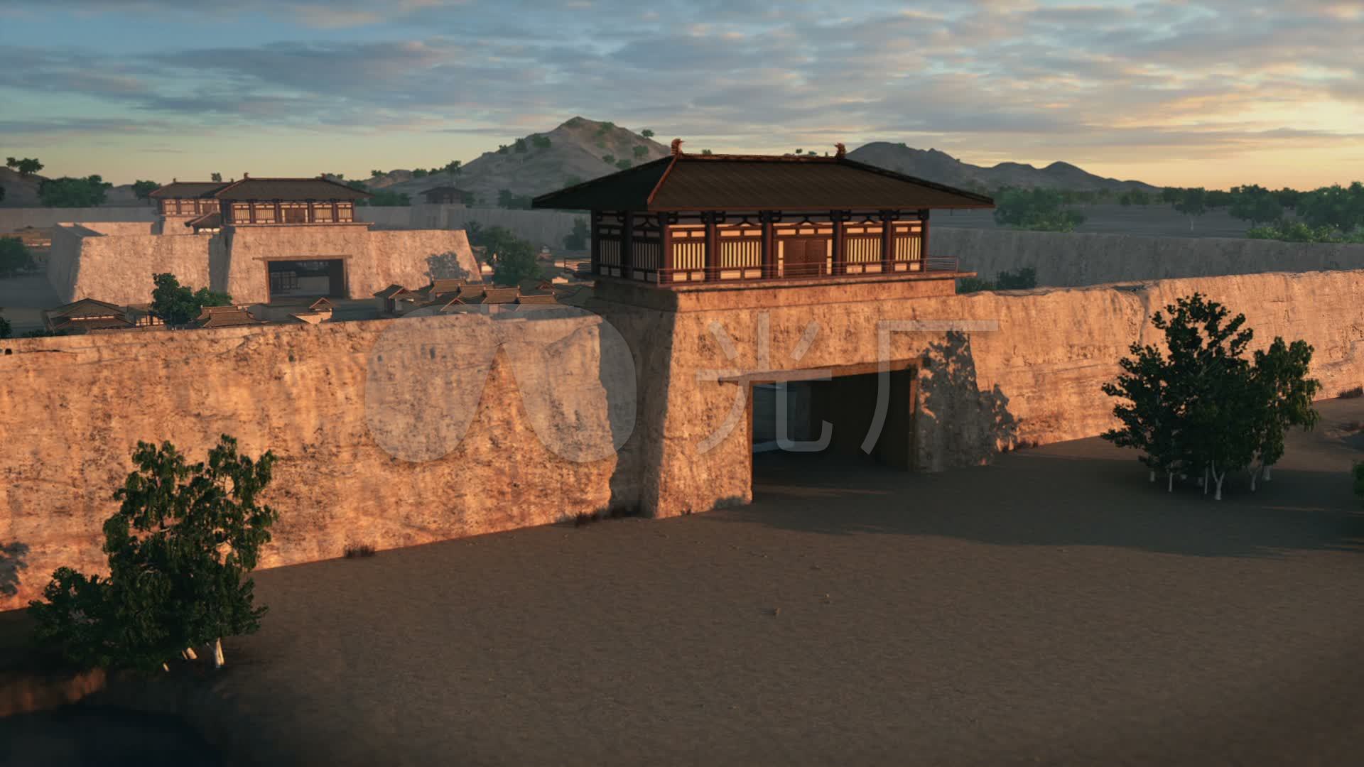 阖闾大城古代城池古代建设画面