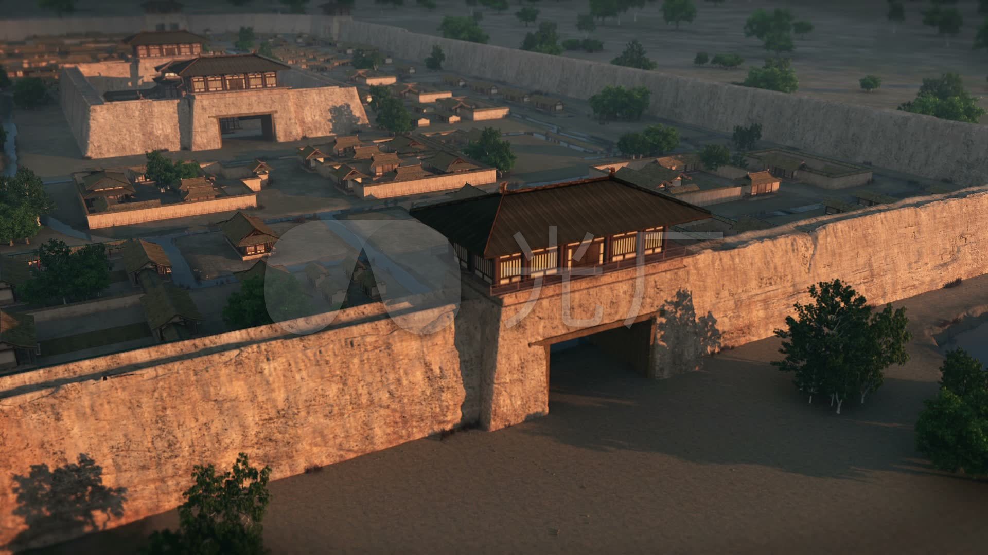 阖闾大城古代城池古代建设画面