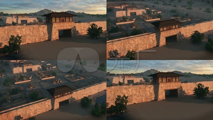 阖闾大城古代城池古代建设画面