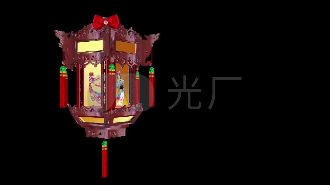 中国风宫灯旋转素材