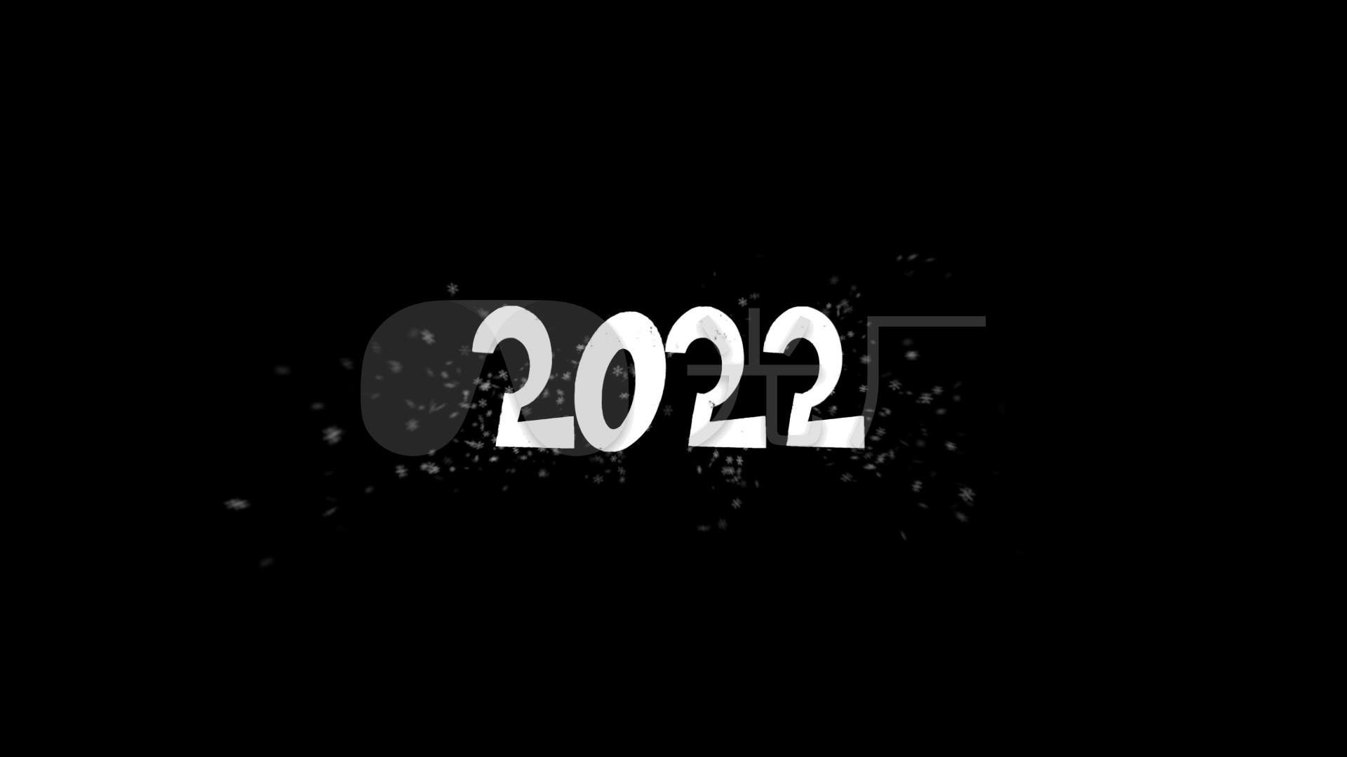 雪花组成数字2022_1920x1080_高清视频素材下载(编号