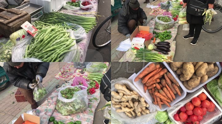 农贸市场卖蔬菜摊