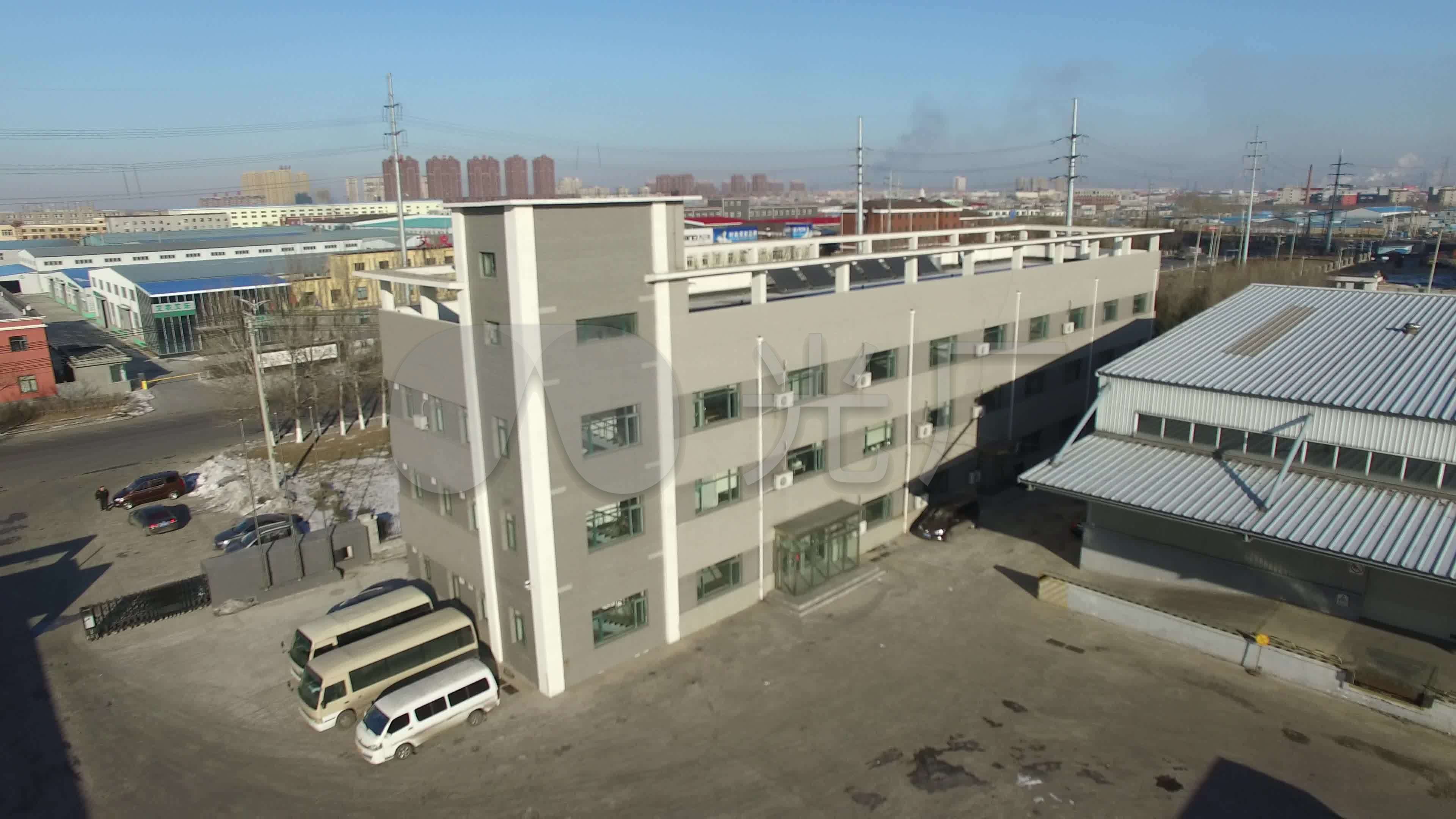 办公楼工厂航拍工业大全景工业区_3840x2160_高清视频素材下载(编号