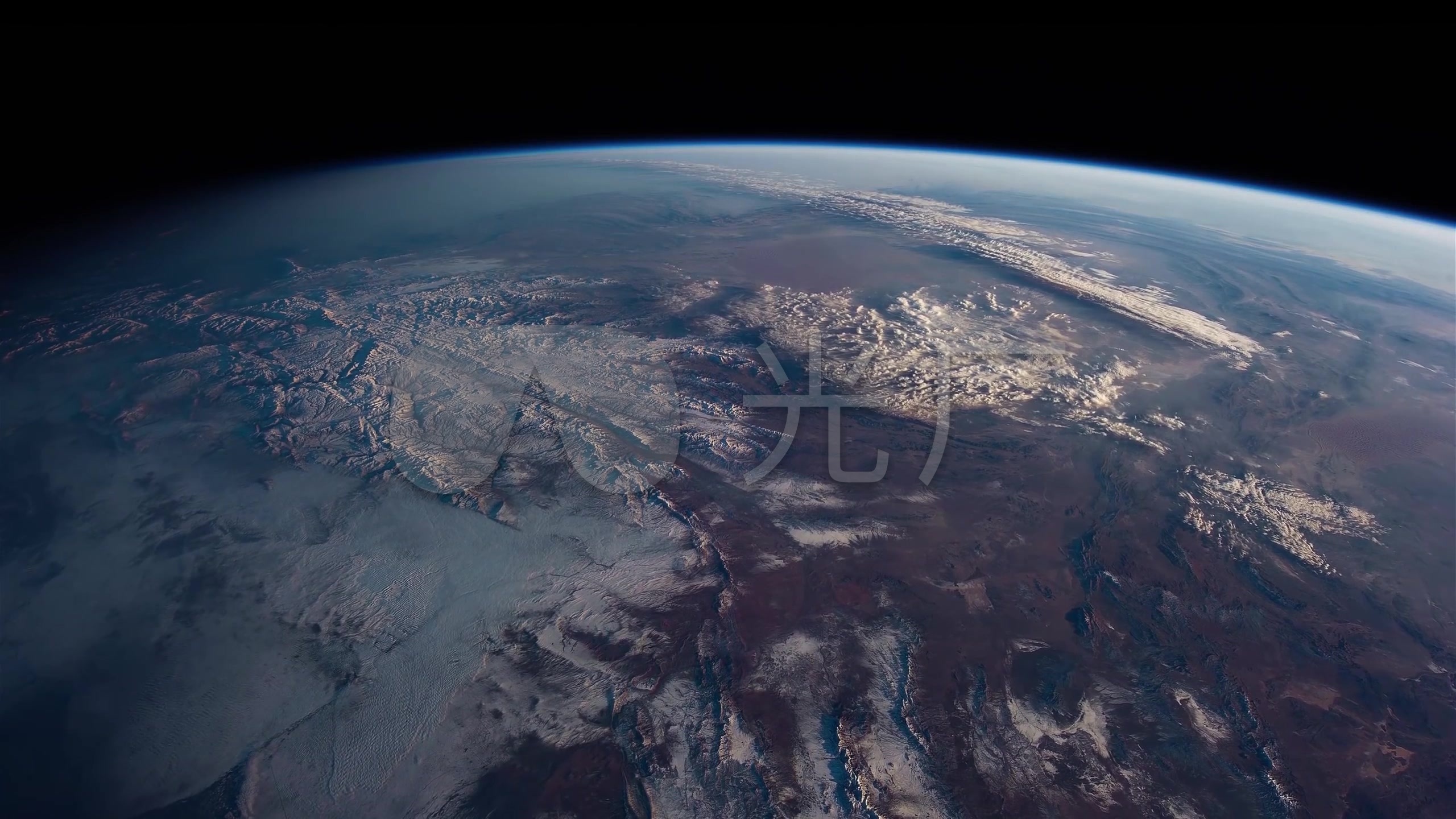 航拍地球地表海洋陆地卫星图像_2560x1440_高清视频
