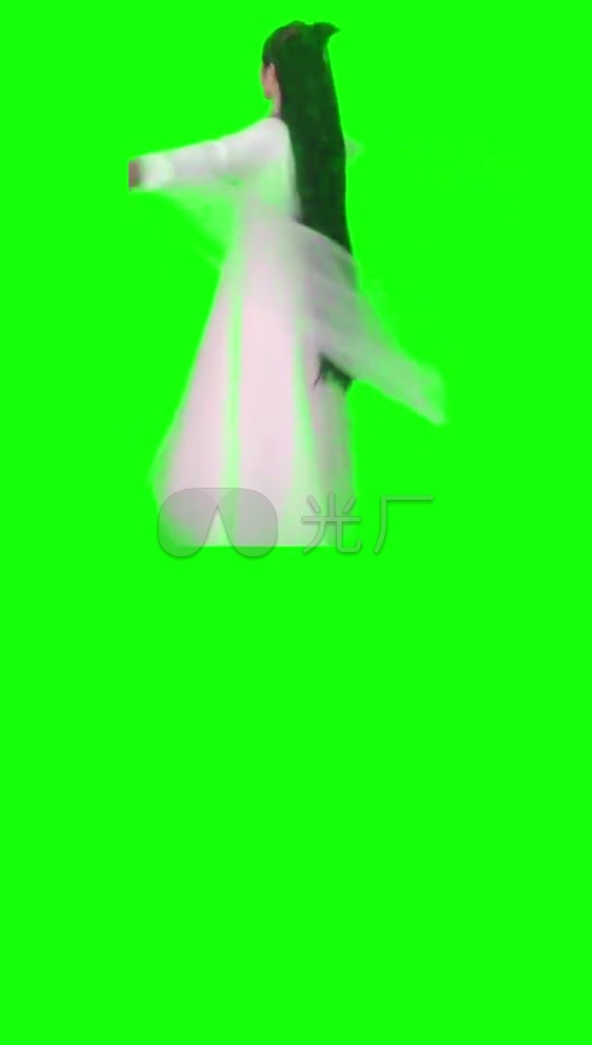 美女古装美女嫦娥绿布素材