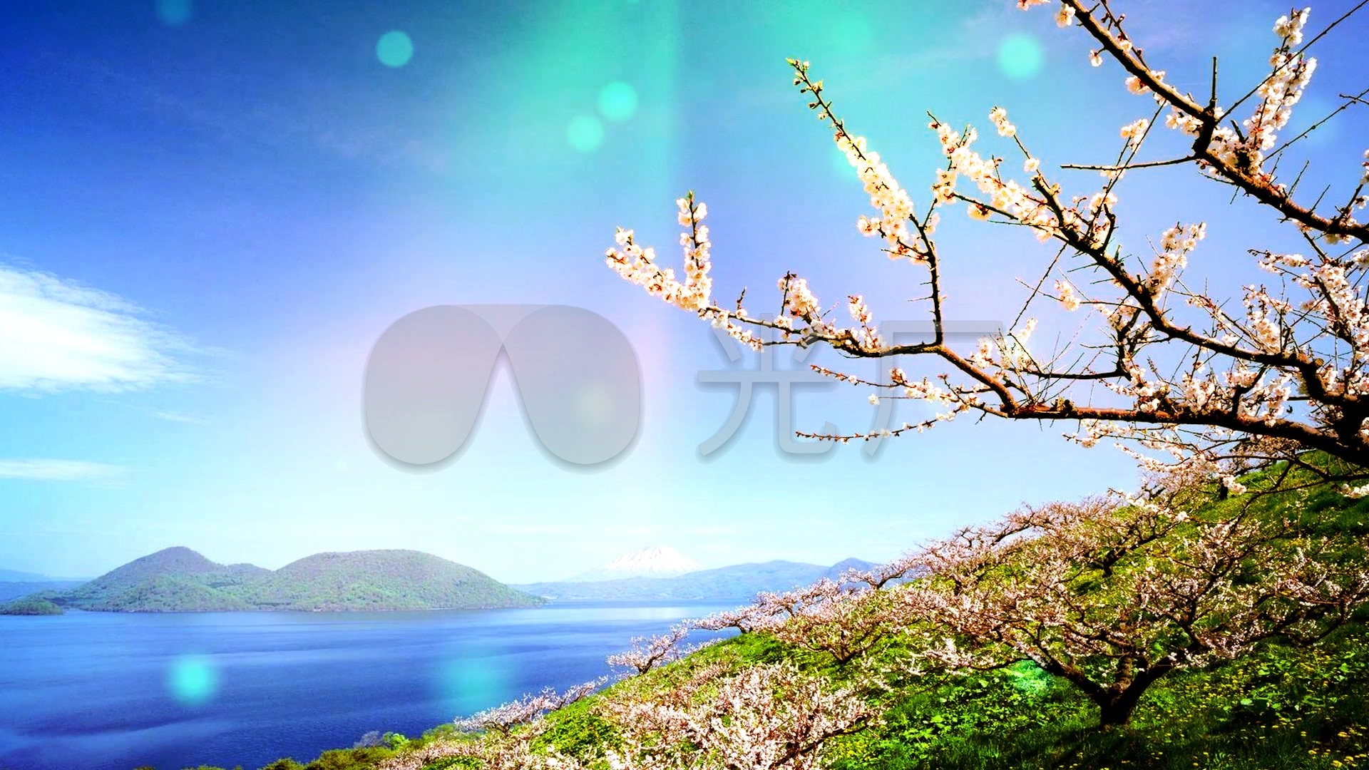 乐曲(北国之春)舞台背景