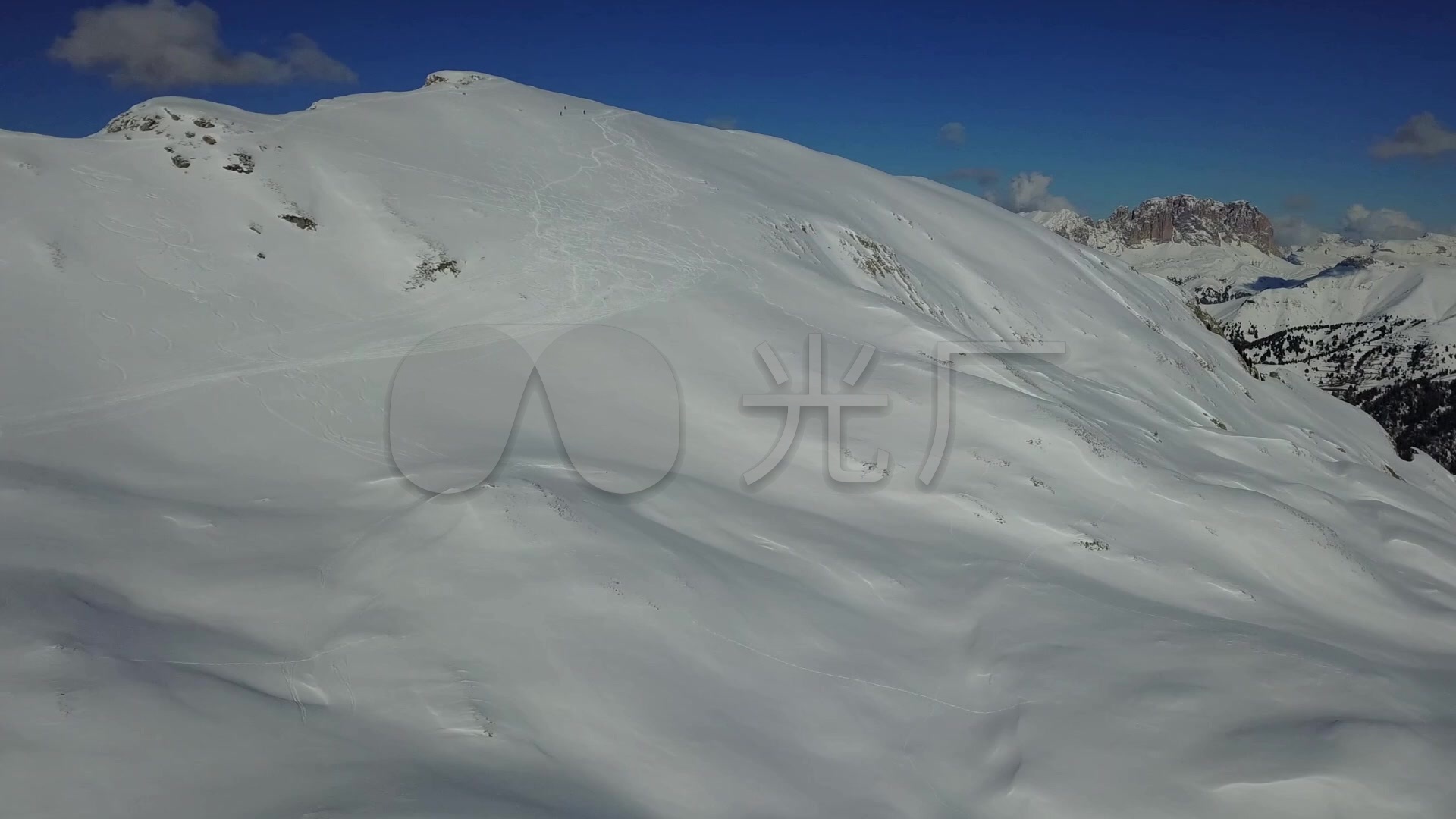 航拍雪山山脉高原冰雪积雪白雪山谷山峰冰川_1920x