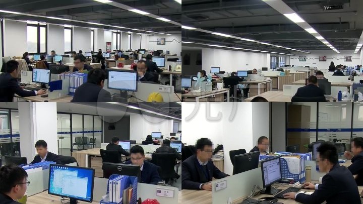 公司企业写字楼办公室实拍视频素材