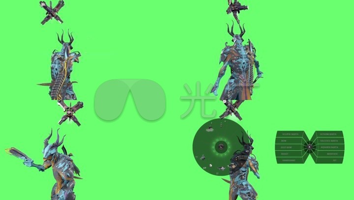 绿幕抠像铁甲战士战斗动画素材45