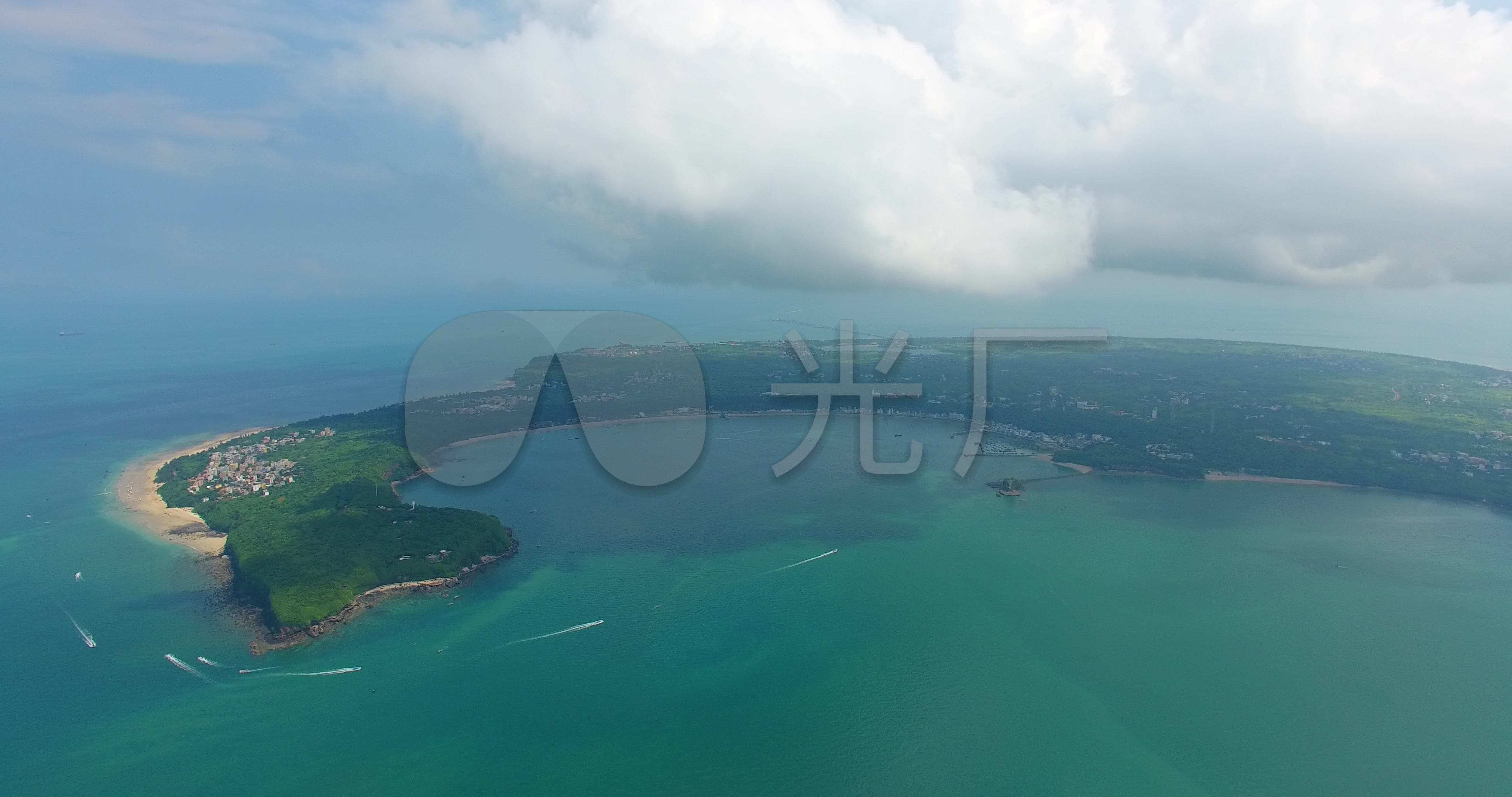 北海涠洲岛高空全貌航拍_4096x2160_高清视频素材下载