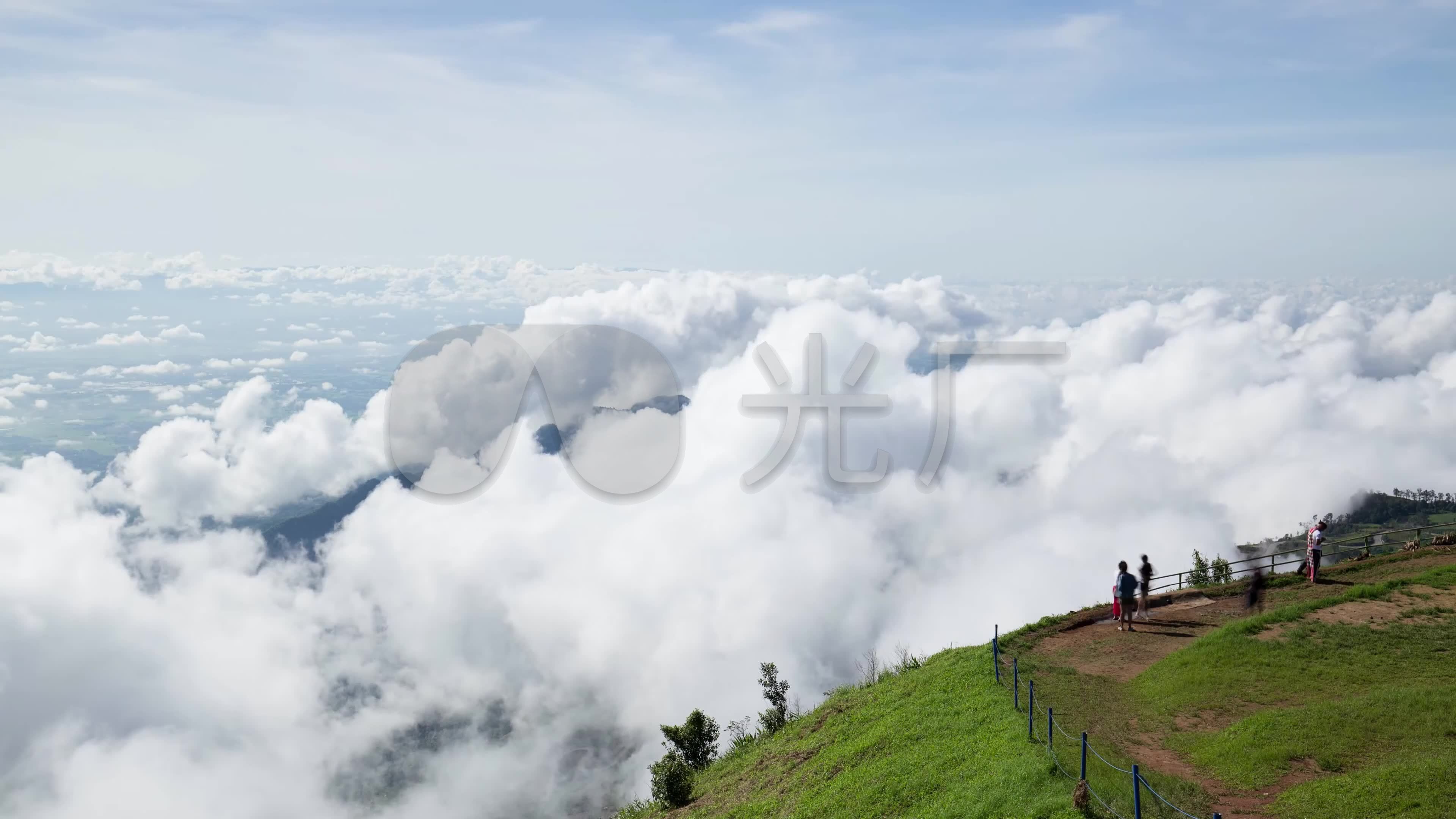 4k山顶日出云海山雾黄昏_3840x2160_高清视频素材下载
