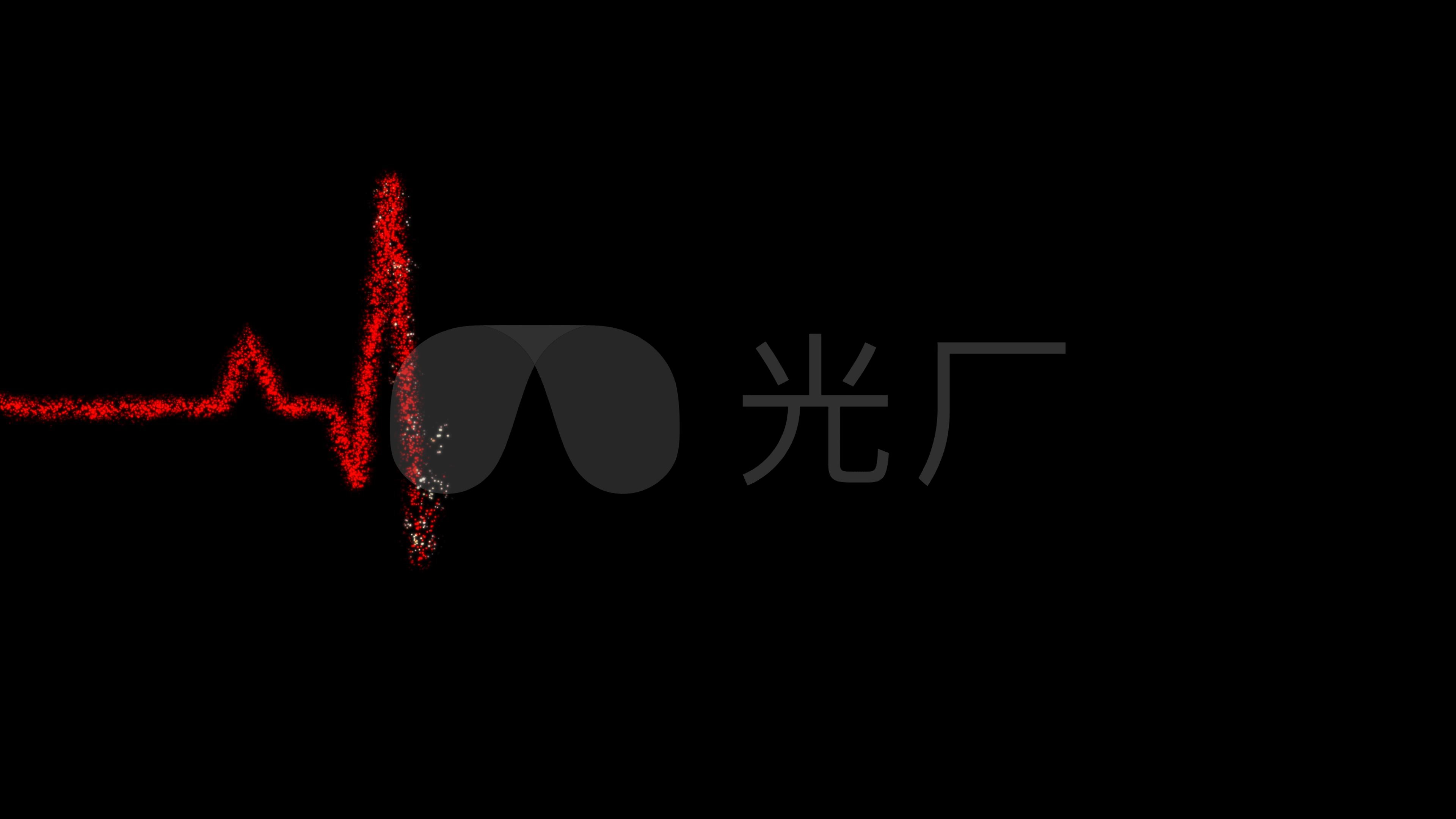 4k爱心心电图粒子特效(带通道)