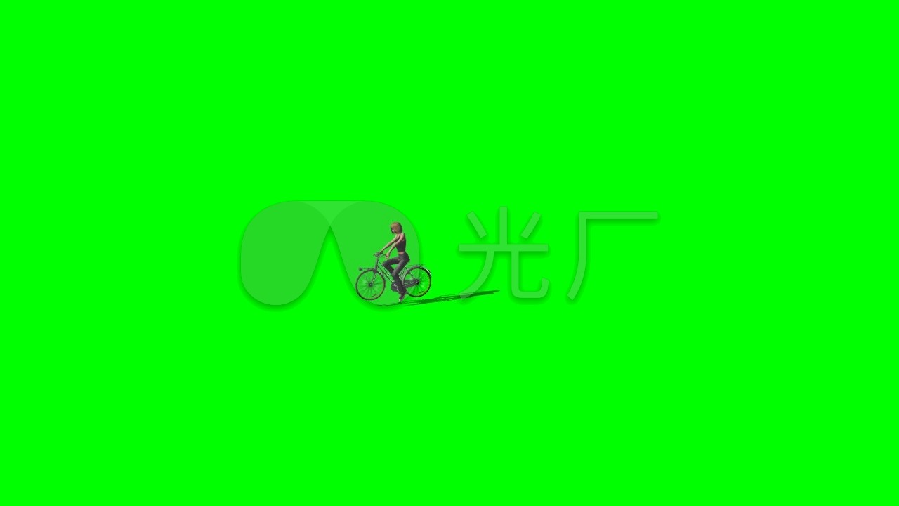 女人骑自行车绿幕动画_1280x720_高清视频素材下载(:)