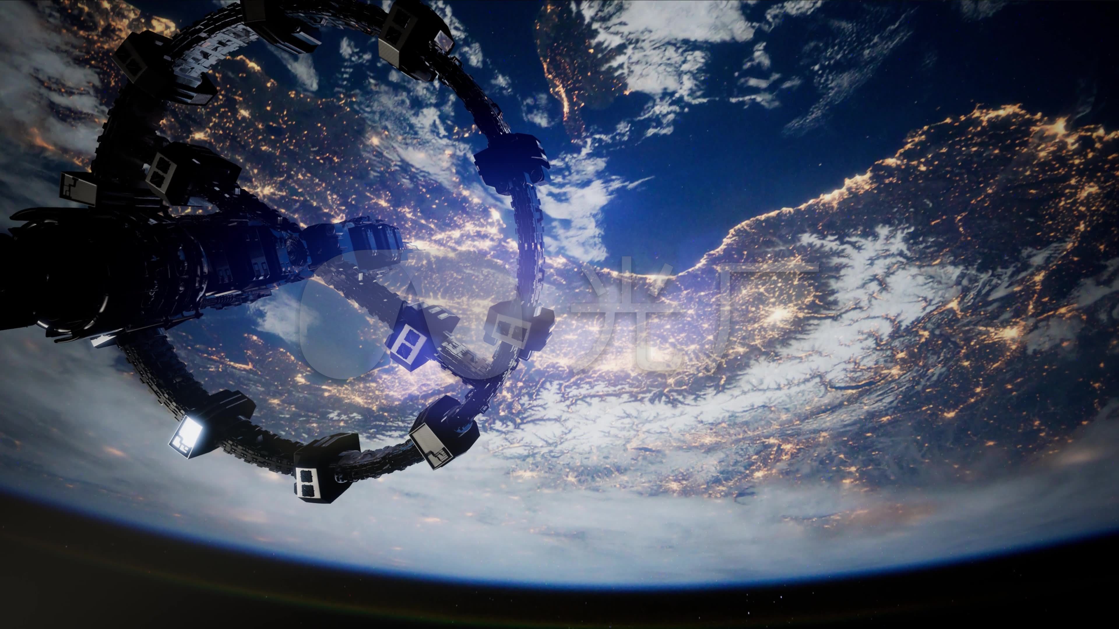 空间站看地球太空飞船宇宙宇航卫星