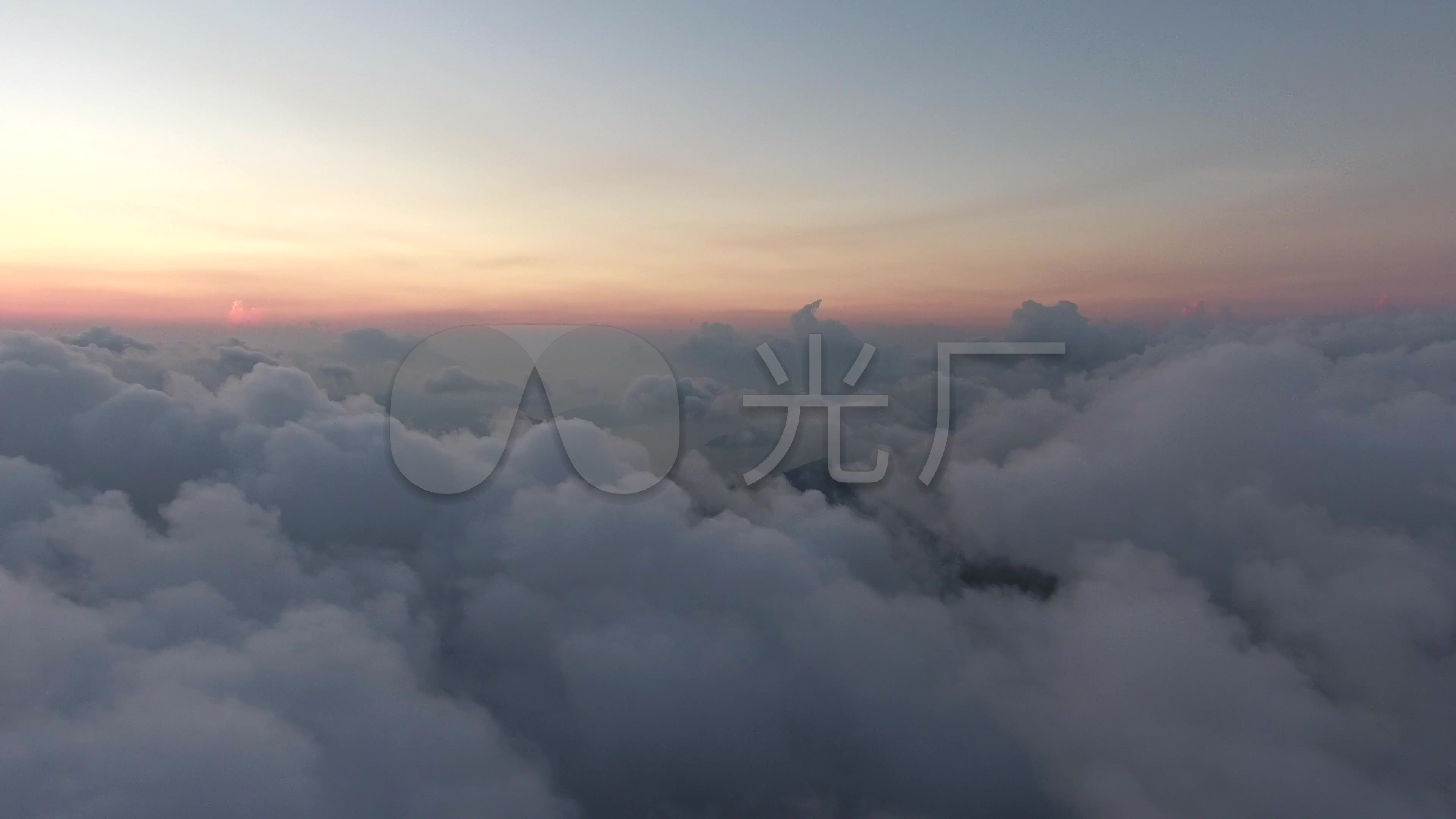【4k】云层上空日出实拍高清