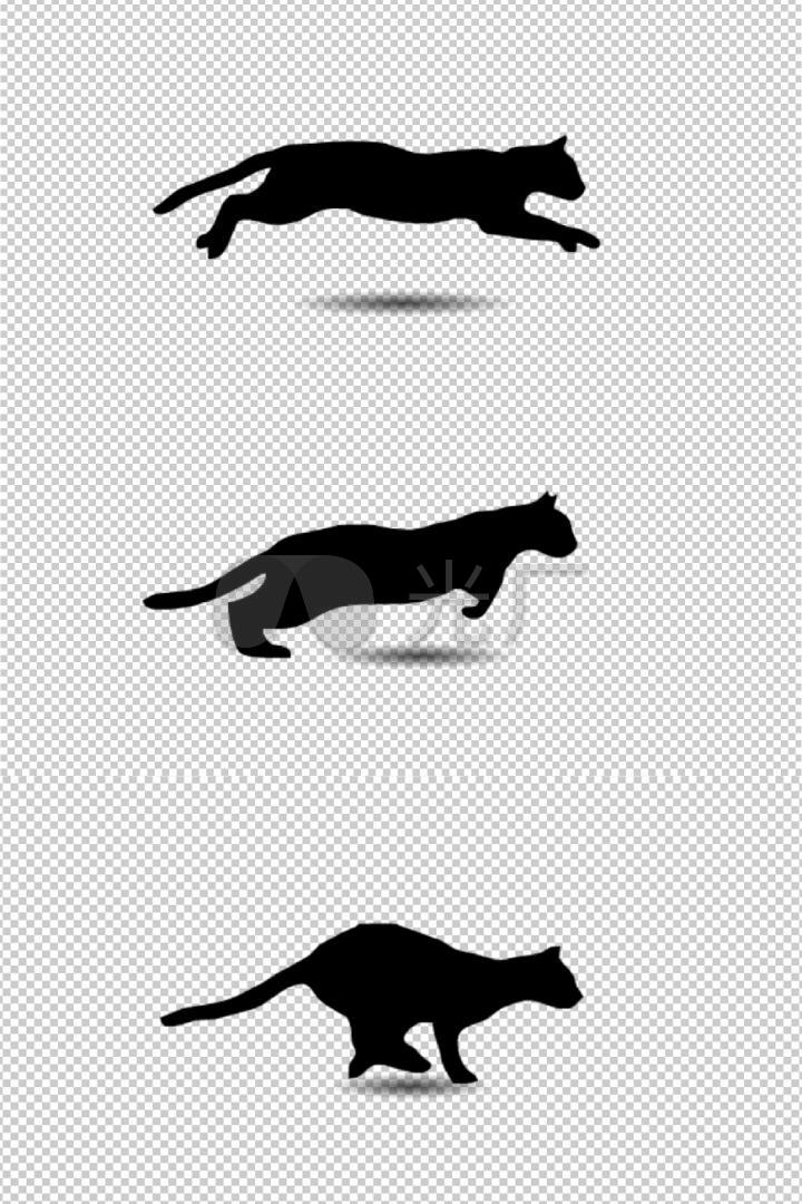 小猫奔跑动画(可循环带通道)