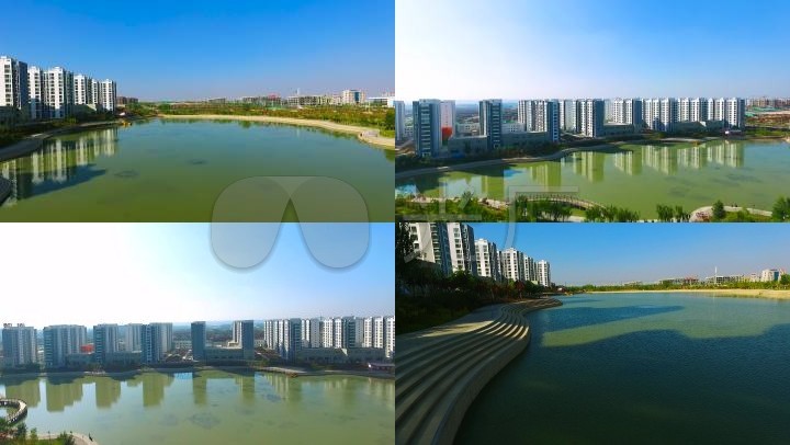兰州新区六号人工湖美景