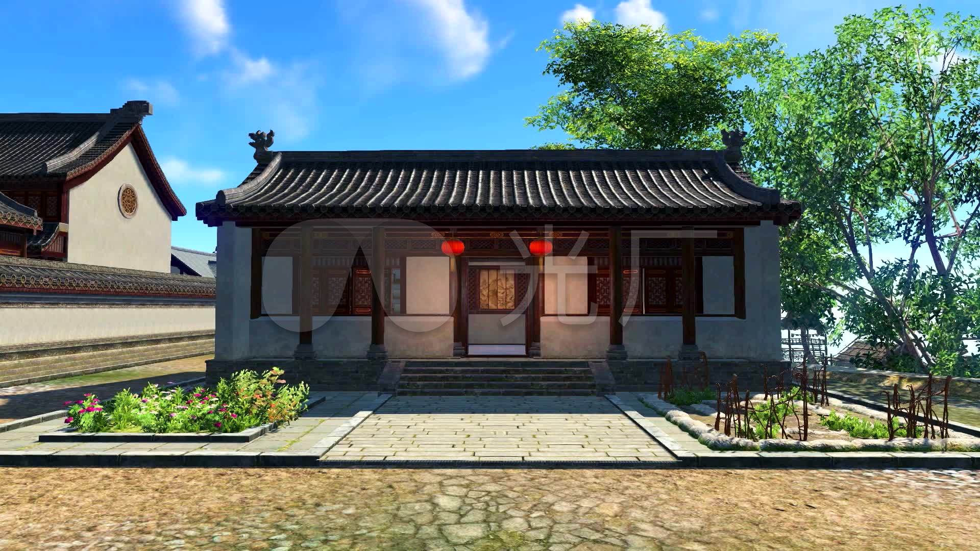 3d古风农家小院院子_1920x1080_高清视频素材下载(:)