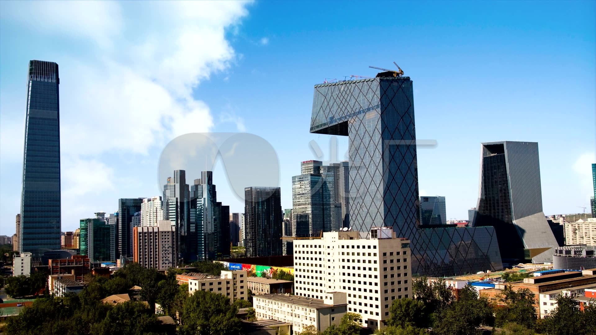 北京国贸大裤衩cbd地标延时摄影_1920x1080_高清视频素材下载(编号