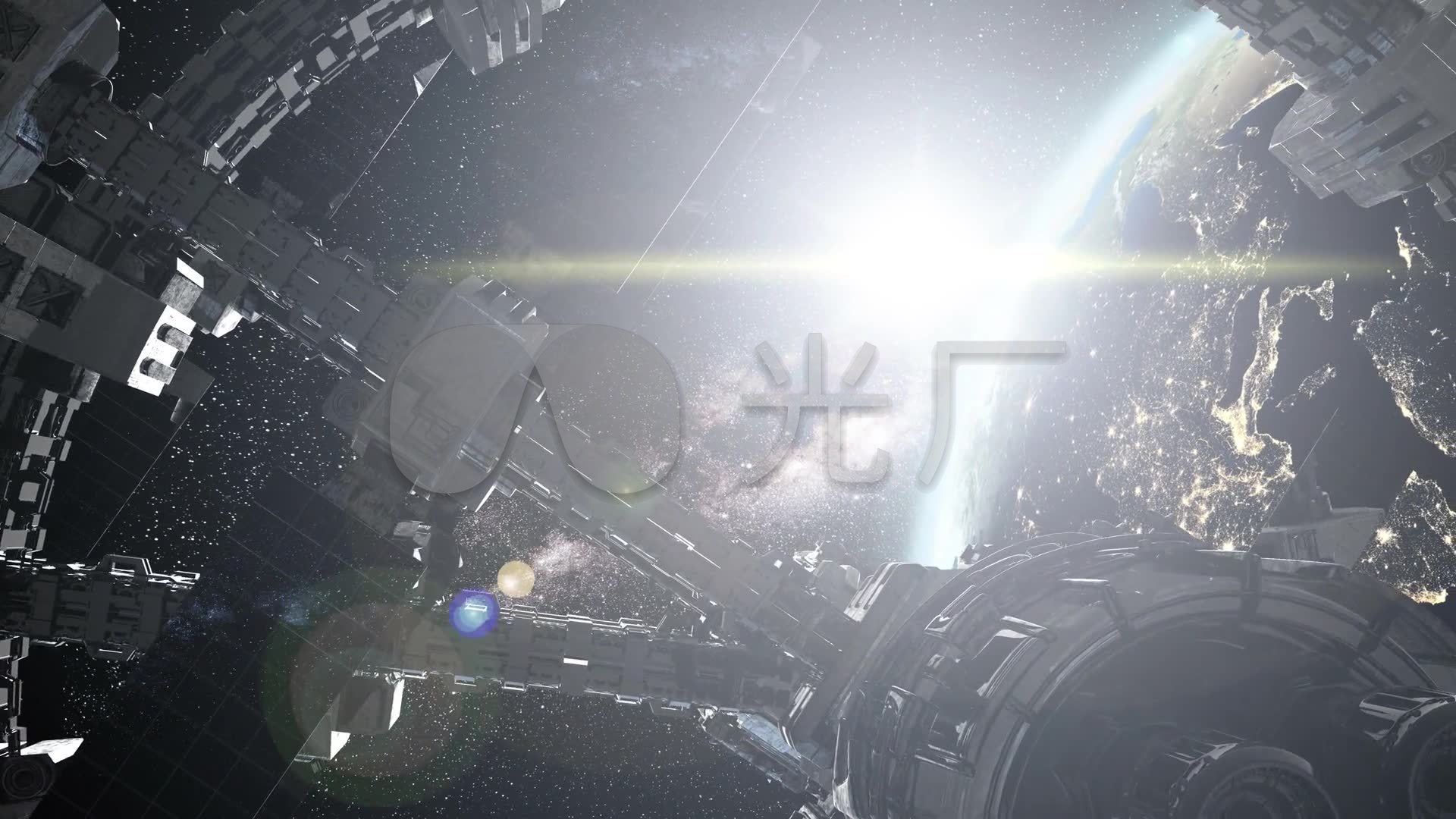 空间站看地球太空飞船宇宙宇航卫星