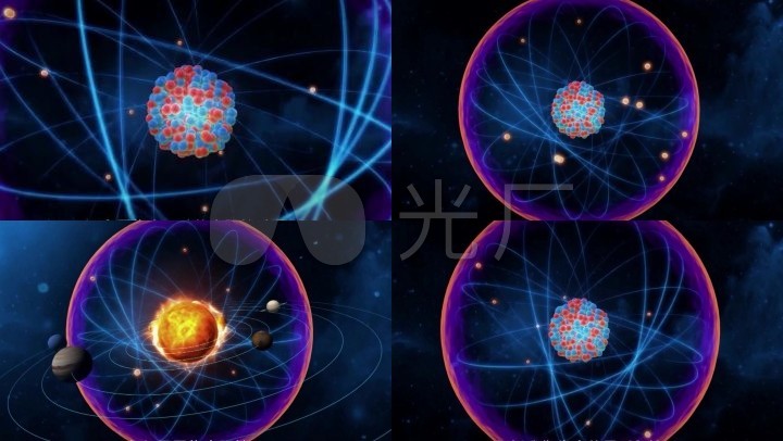 原子模型,原子核电子质子中子模拟演示