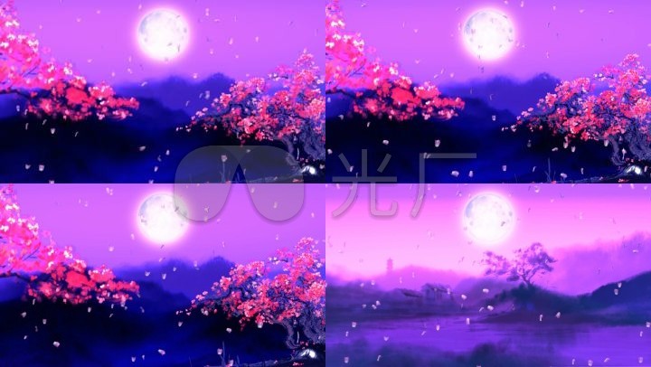 浪漫花好月圆背景led